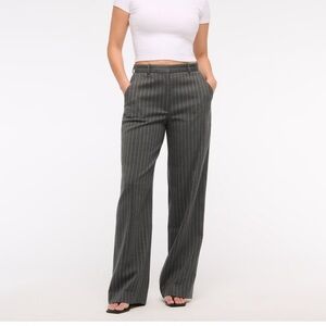 Abercrombie & Fitch Sloane Tailored Pinstriped Wide-Leg Trousers Pants